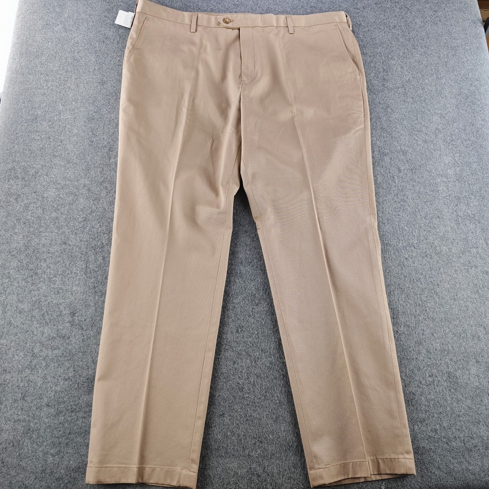 Jos A Bank Traveler Tailored Fit Chinos Mens 42x32 Khaki Tan Cotton Pants NWT